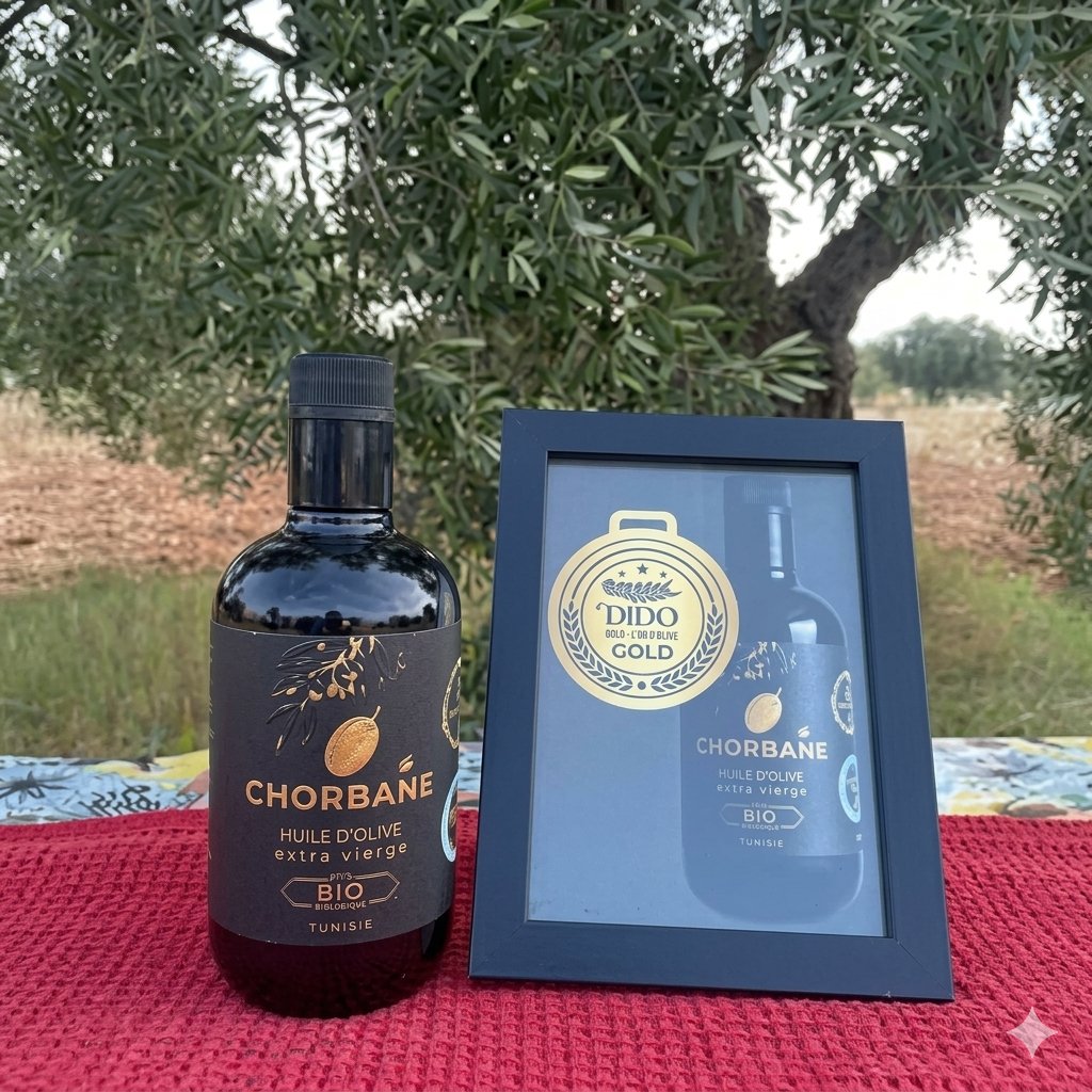 Bouteille Chorbane huile d'olive extra vierge avec médaille d'or